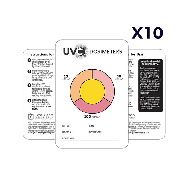 UVC Tri-Card Dosimeters [10-Pack]